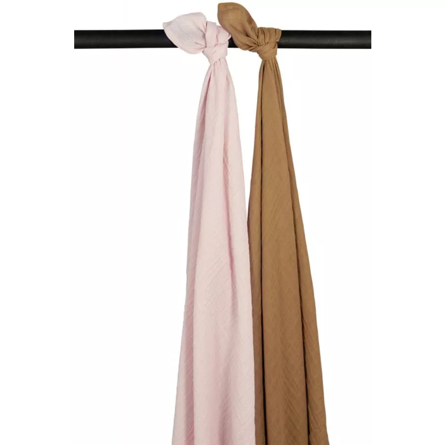 MEYCO Musselin Swaddle 2er-Pack Uni Soft PinkToffee