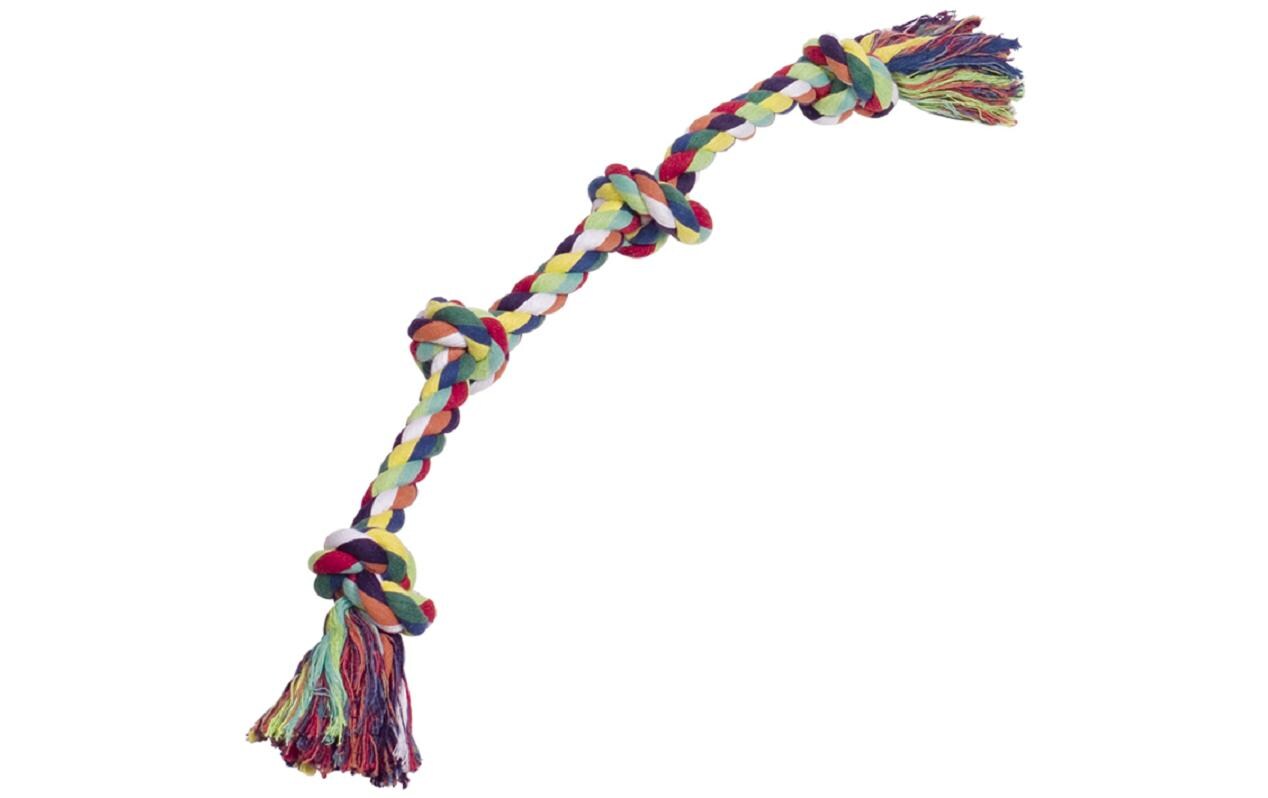 Hunde-Spielzeug Knotenseil, MehrfarbigSpielseil für Hunde - 55 cm