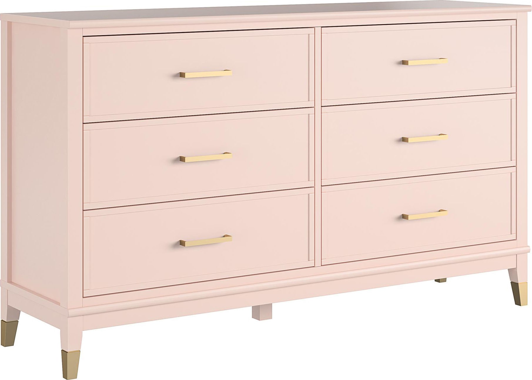 CosmoLiving by Cosmopolitan Kommode »Westerleigh« mit 6 Schubladen, MDF, Beine aus Massivholz, Höhe 85 cm, Breite 145 cm