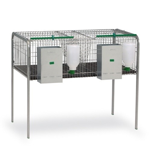 Gaiola Baracaldo com compartimentos para coelhos, cor prata