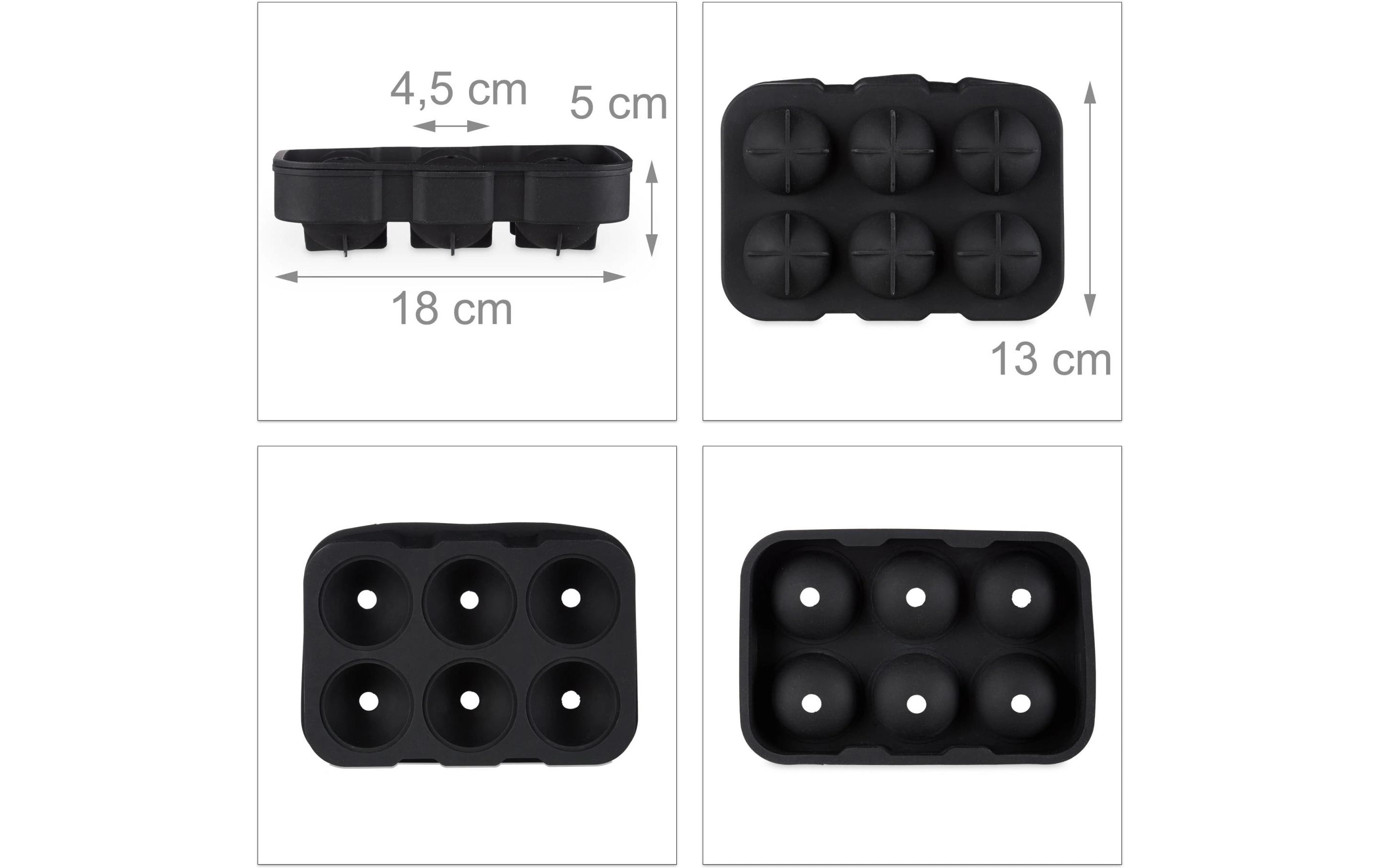 Eiswürfelform SchwarzSchwarze Eiswürfelkugeln aus Silikon