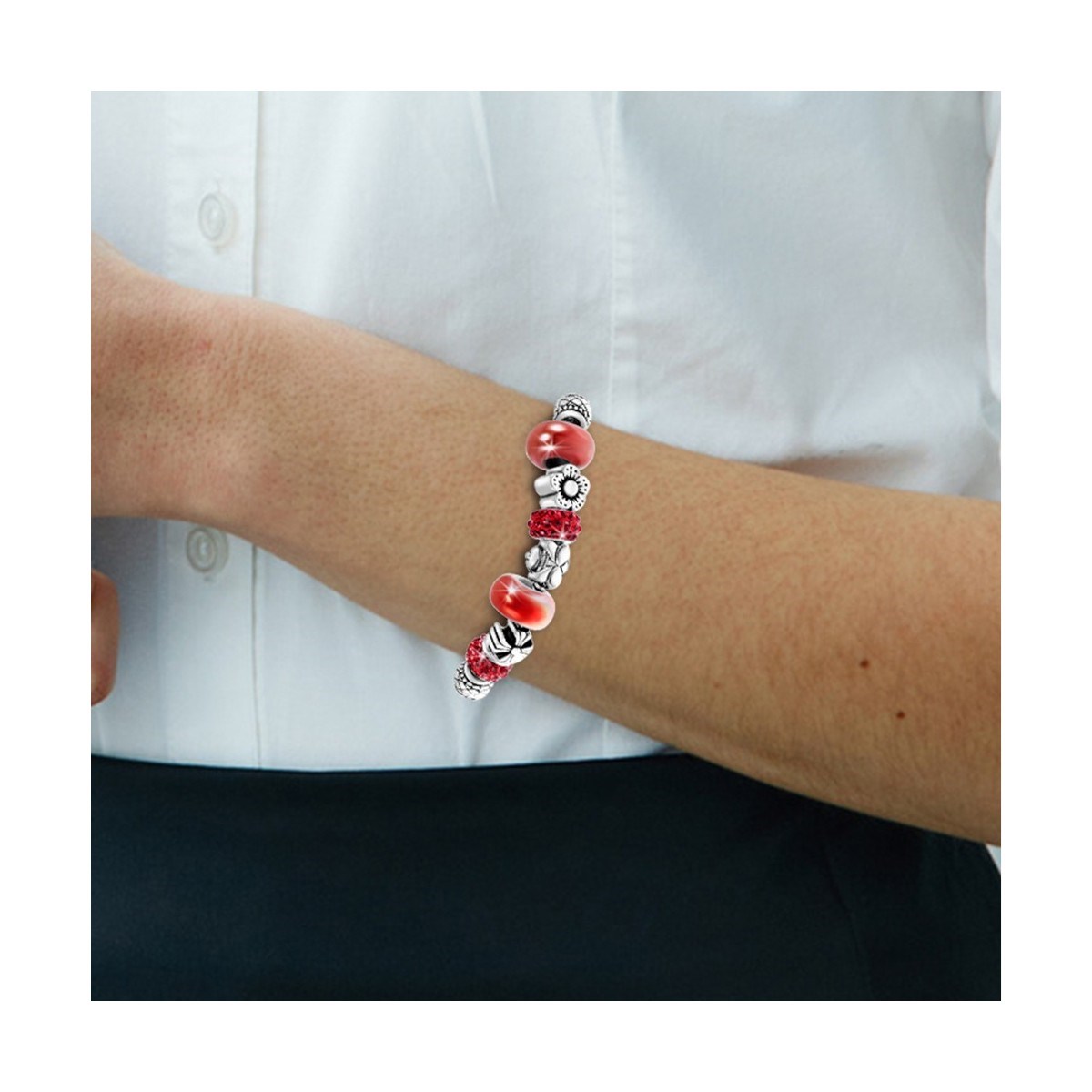 Bracelet perles SC Crystal orné de Cristaux scintillants