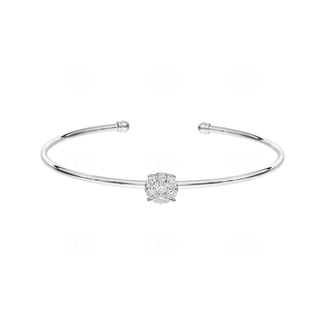 0.50 Karat Diamantarmreif offen 750/18 K Weissgold