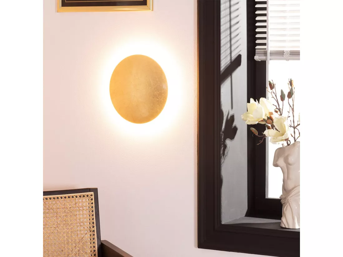Applique Murale LED Aluminium Iris 18W Dorée 3000K Blanc chaud