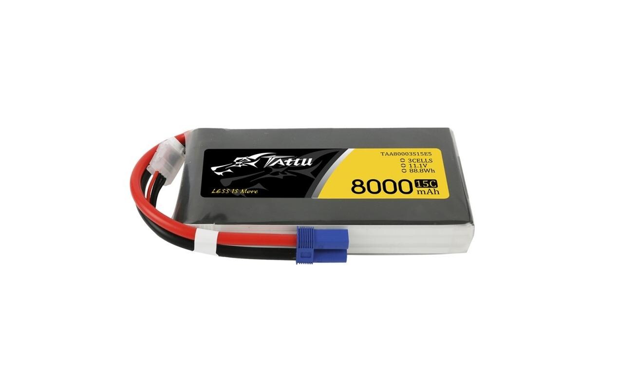 RC-Akku LiPo 8000 mAh 11.1 V 15C<br>Softcase 3S LiPo-Akku für Multikopter mit EC5 Stecker
