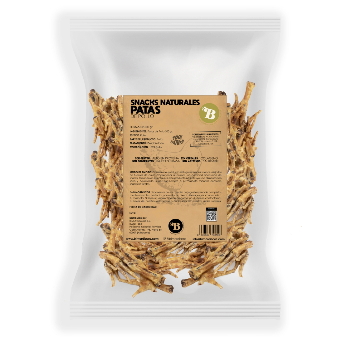 Pés de galinha BIMORDISCOS para cães e gatos