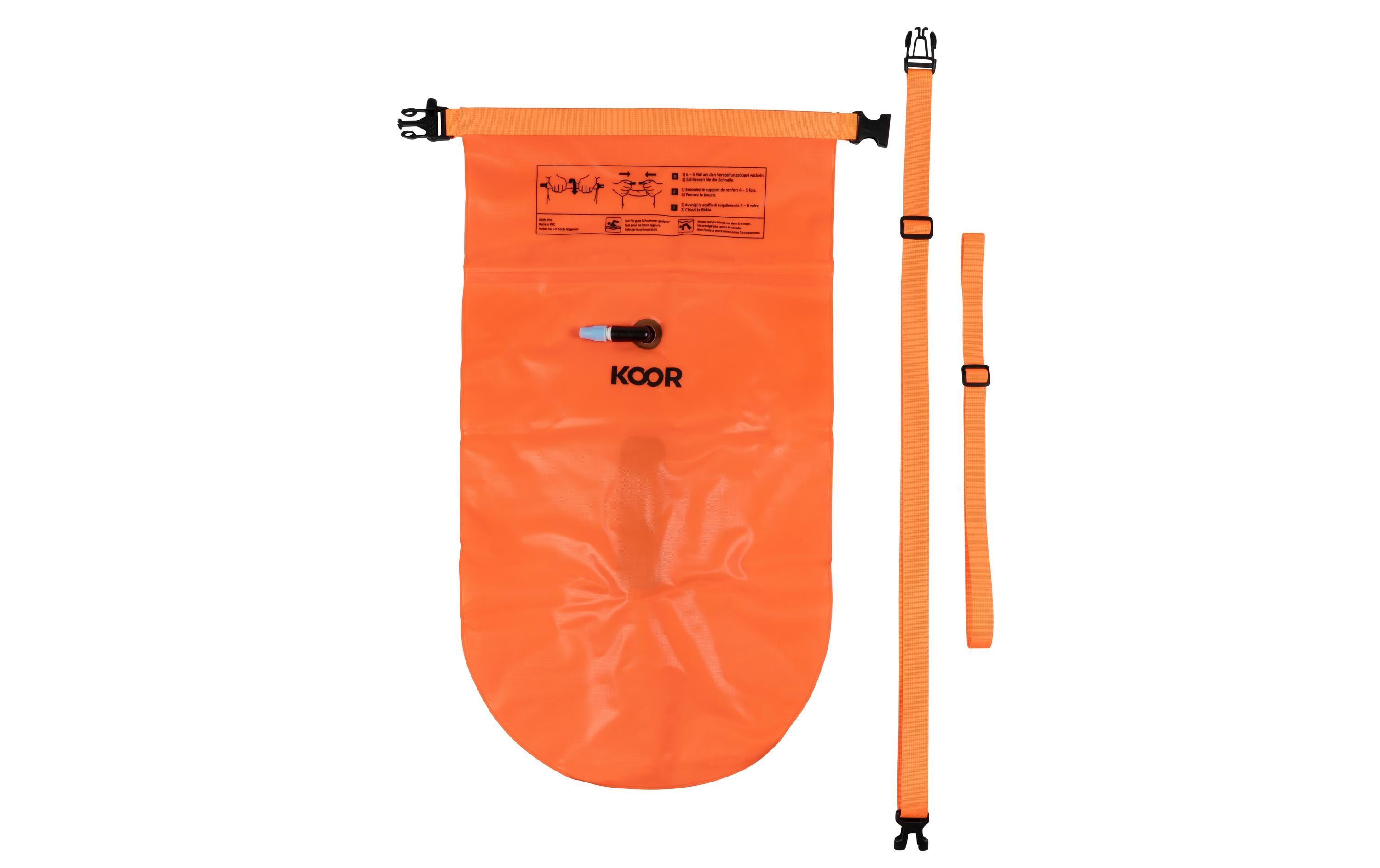 Schwimmboje Booa 20L Arancia 20 lDry Bag und Schwimmboje in einem