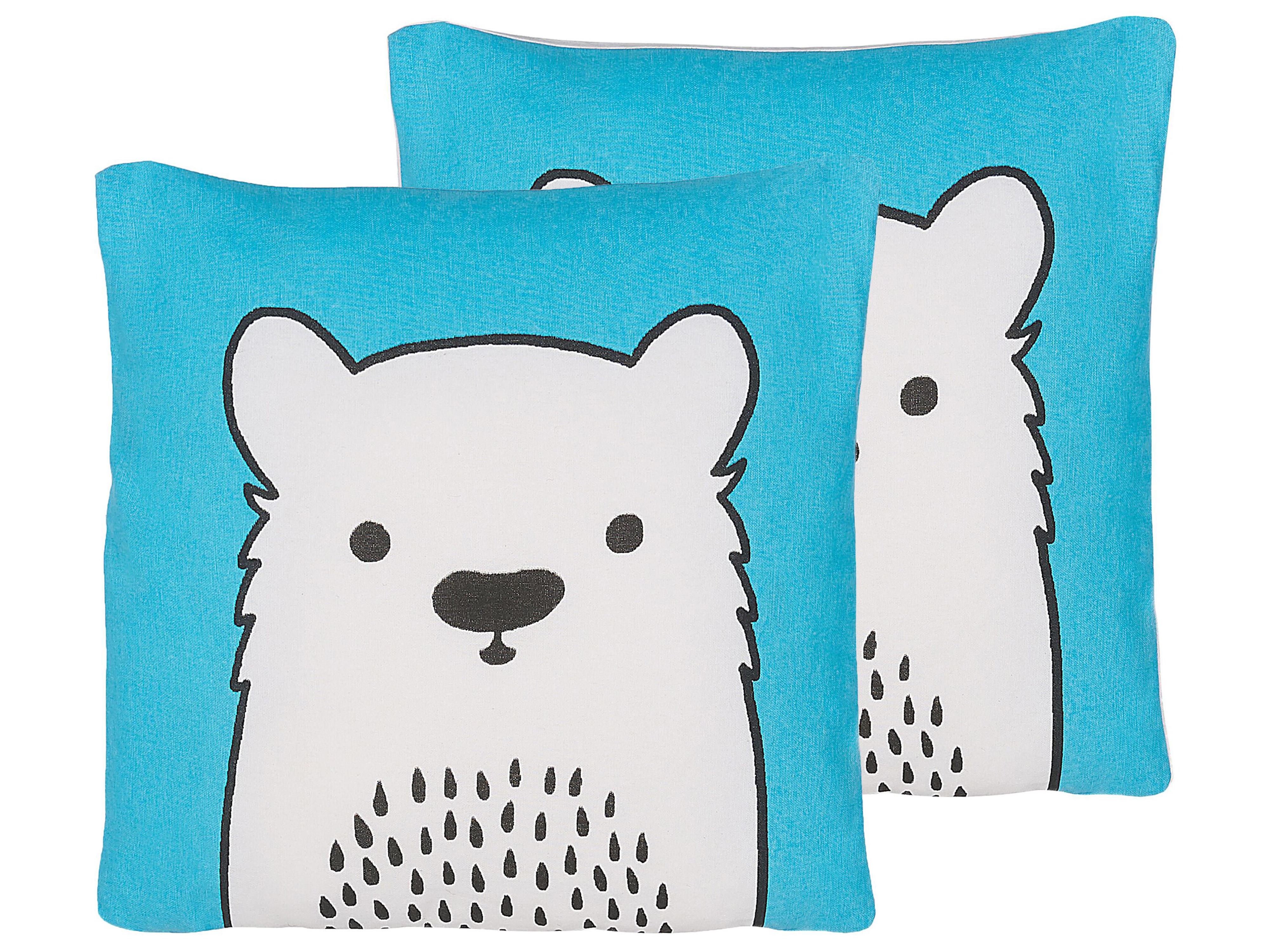 Set van 2 sierkussens WARANASI Katoen 45 x 45 cm Blauw