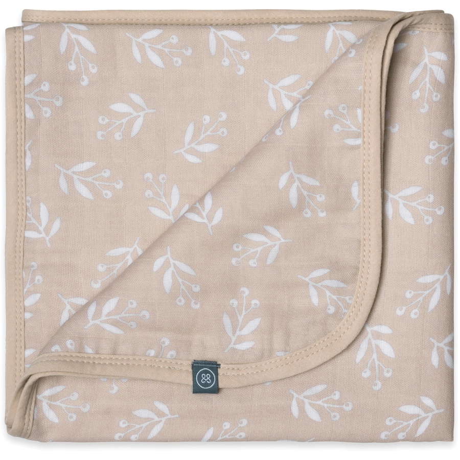 emma & noah Kuscheldecke Flora Sand 95 x 75 cm