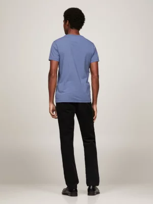 Camiseta Extra Slim Fit com Bordado de Bandeira