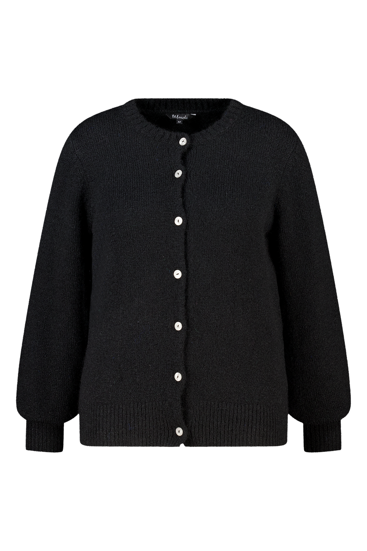 Fijn gebreid vest met knoopsluiting Zwart