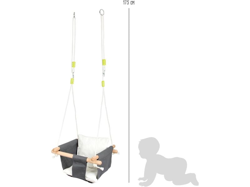 small foot Babyschaukel Komfort Babyschaukel aus Stoff mit Kissen und verstellbarem Gurt