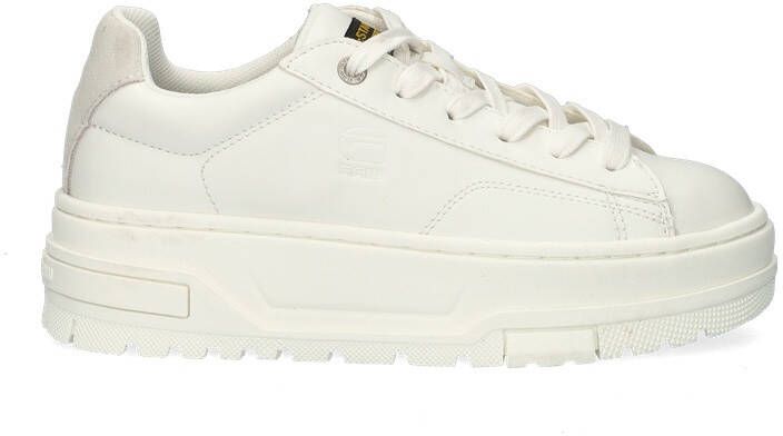 G-Star Modieuze PU Leren Sneaker met Rubberen Plateauzool White Dames