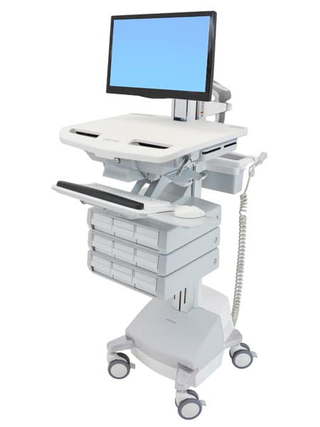 Ergotron StyleView - Vogn - åpen arkitektur - for LCD-skjerm / PC-utstyr - medisinsk - plastikk, aluminium, forsinket stål - grå, hvit, polert alumin