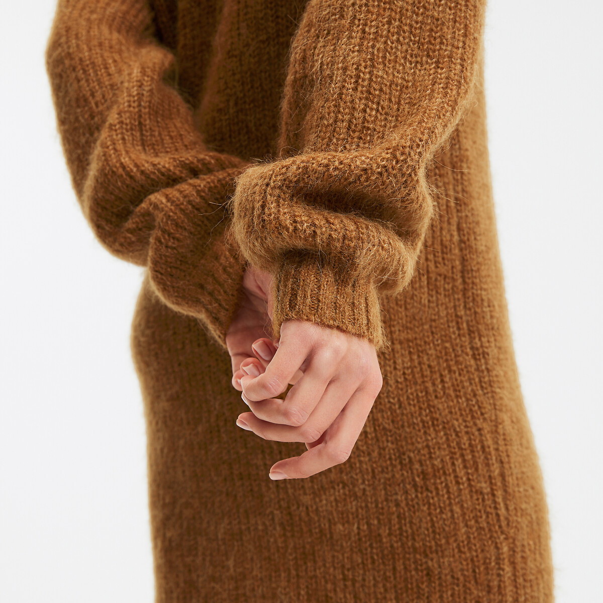 COLEÇÕES LA REDOUTE<br>Vestido longo de malha, mangas compridas