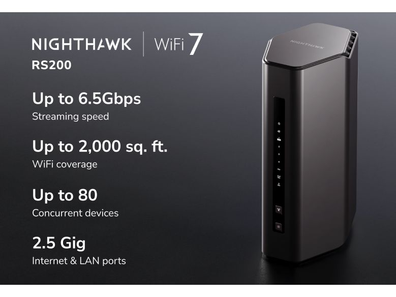 Netgear Dual-Band WiFi Router Nighthawk RS200 bis zu 6500 M Netgear RS200 Nighthawk WiFi 7 Router (bis zu 6.5 Gbps)