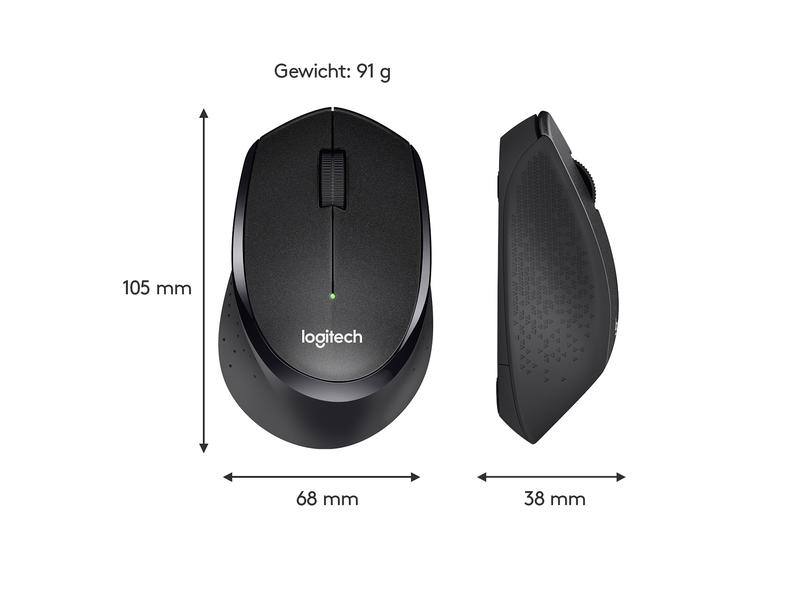 Logitech Maus M330 Silent Plus Geräuscharme USB-Funkmaus mit 1000 dpi Optical Tracking