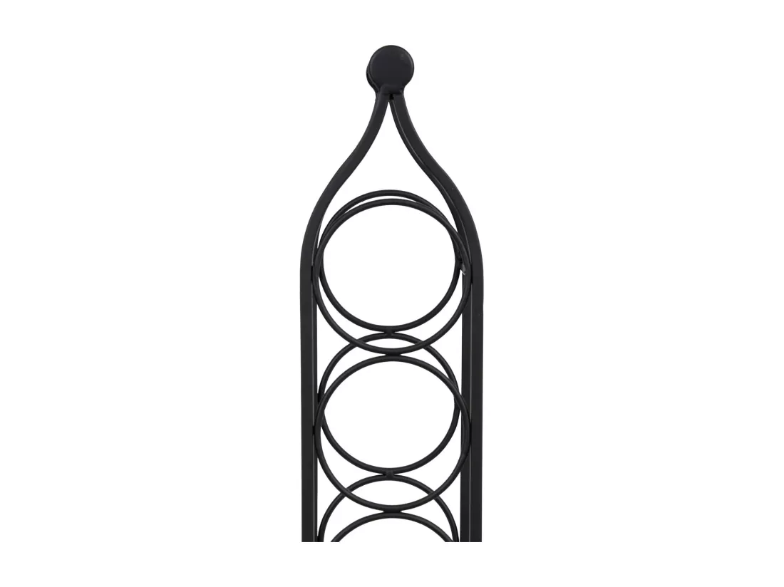 BISCOTTINI Porte-Bouteilles - Fer Forgé Finition Noir Antique - Idéal pour la Décoration du Salon ou de la Cuisine - Casier à Vin - 13 x 14 x 58 cm - Support pour 4 Bouteilles de Vin