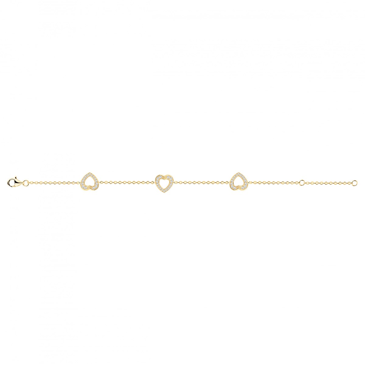 Bracelet souple en Plaqué Or avec oxyde de zirconium blanc