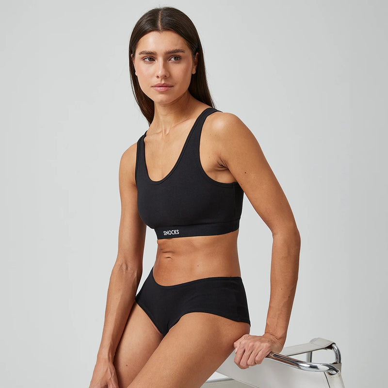 Hipster Panties aus Bio-Baumwolle Mix (Weiß/Hellgrau/Schwarz)