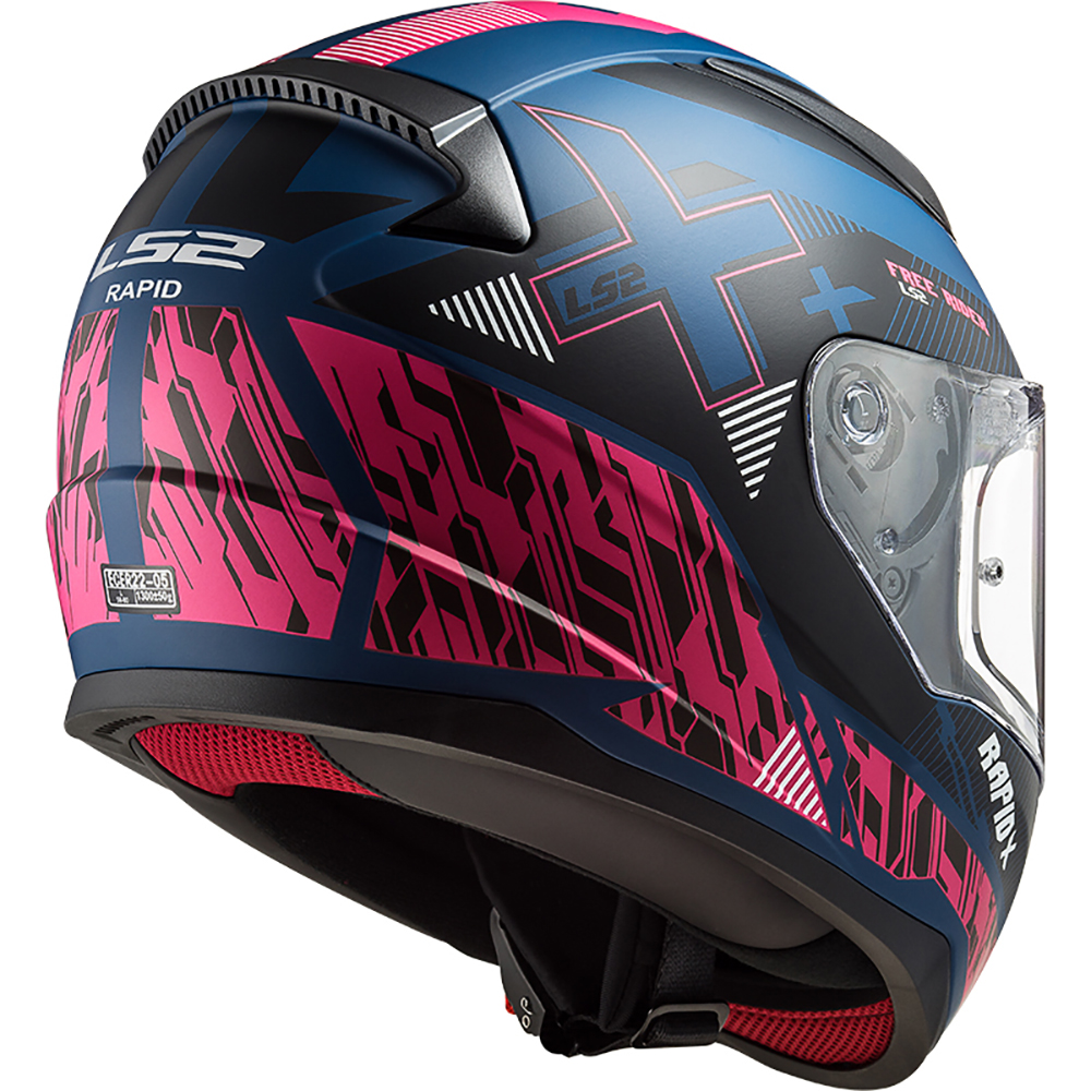 LS2 - Casque FF353 Rapid Xtreet Noir Mat / Bleu / Rose
