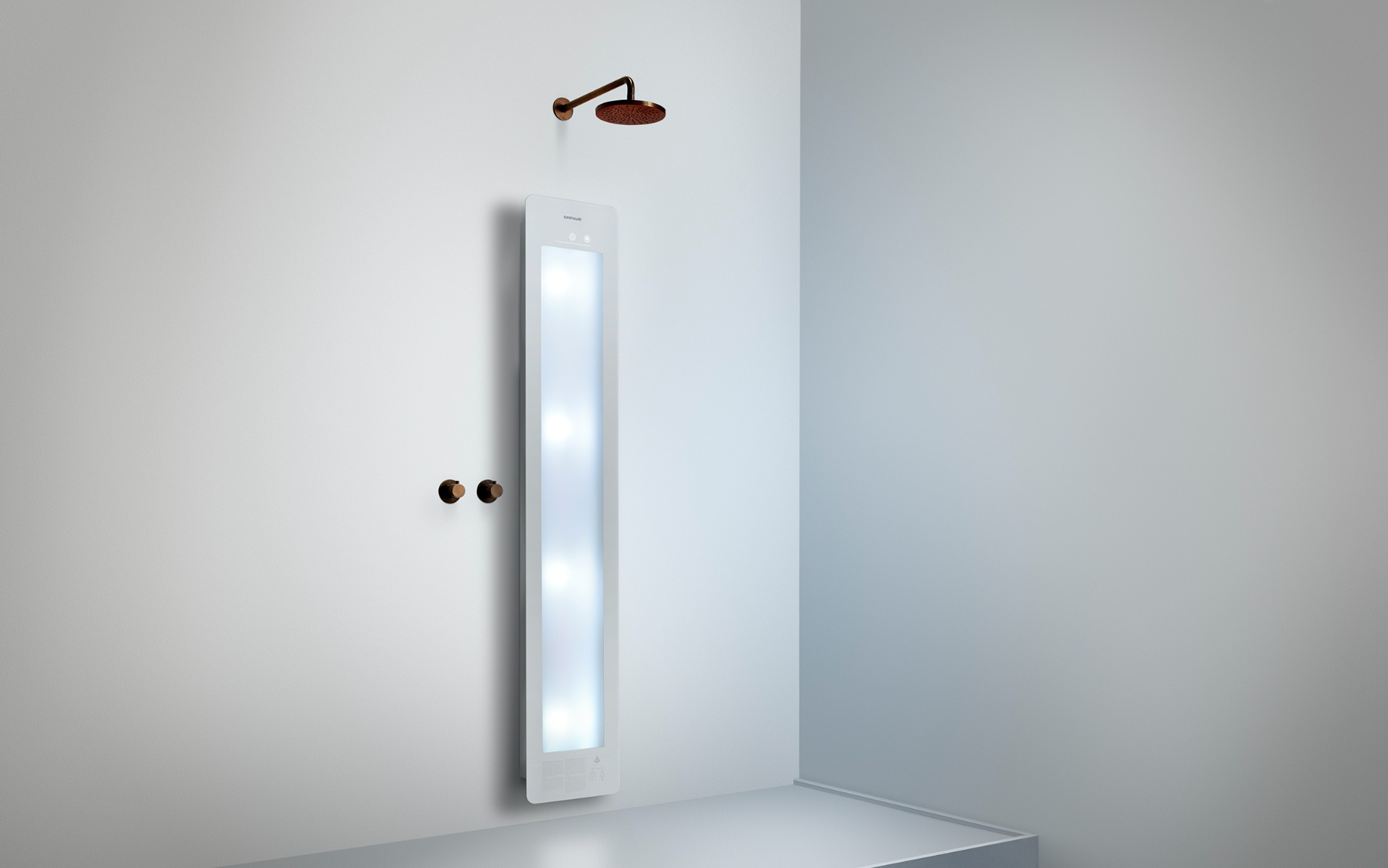 Sunshower Round Plus Large White infraroodlamp en UV 33x185x10cm opbouw