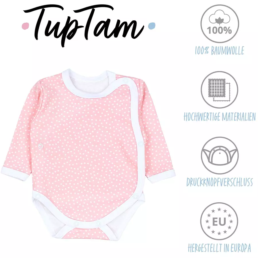 TupTam Baby Langarm Wickelbody 5er Pack rosa Modell 1