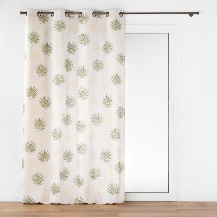 RIDEAU OEILLETS 140X240CM METALLISE LOTUS VERT