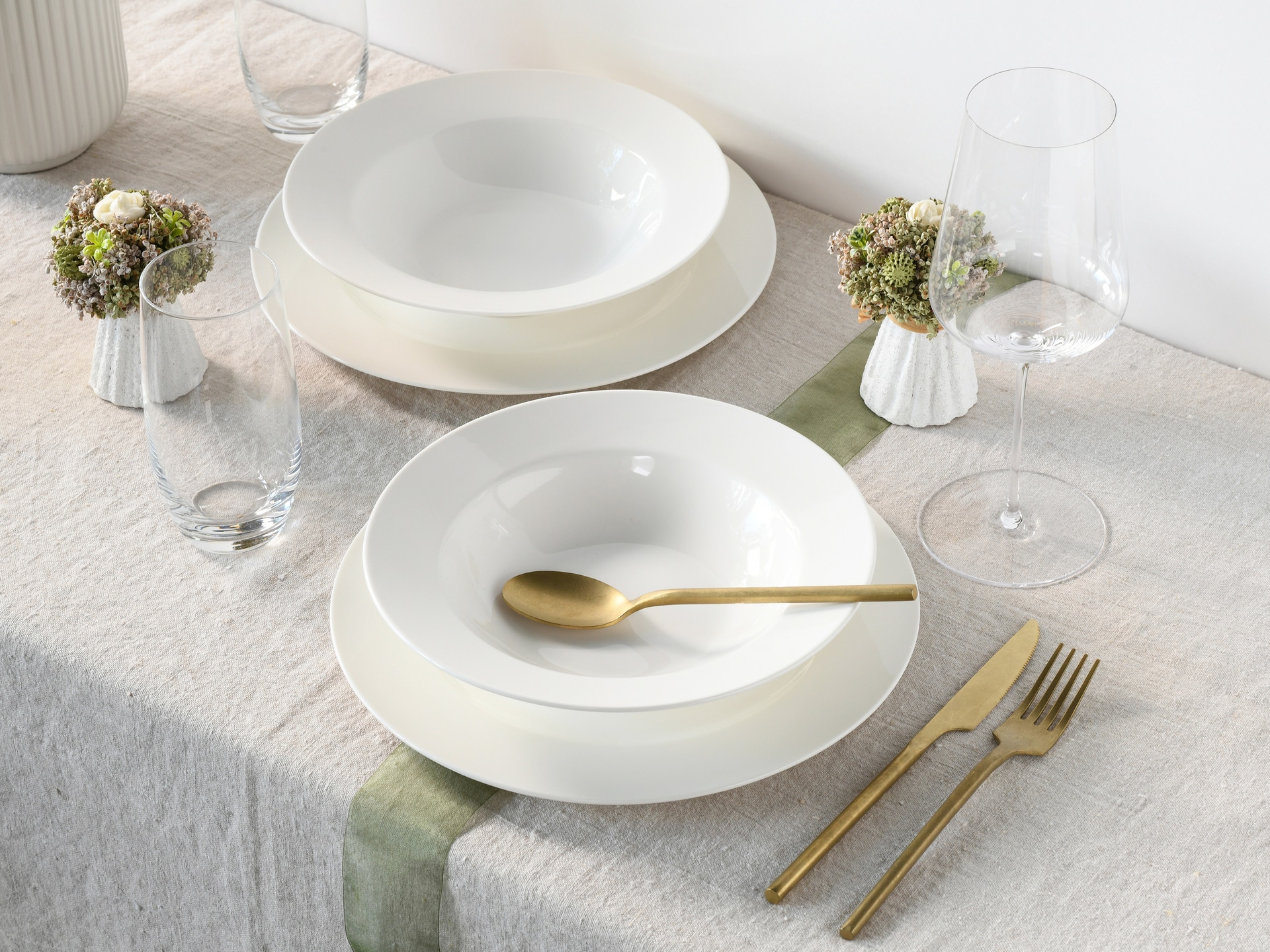 CreaTable Tafelservice FLEUR ROYAL 12-teilig creme weiß