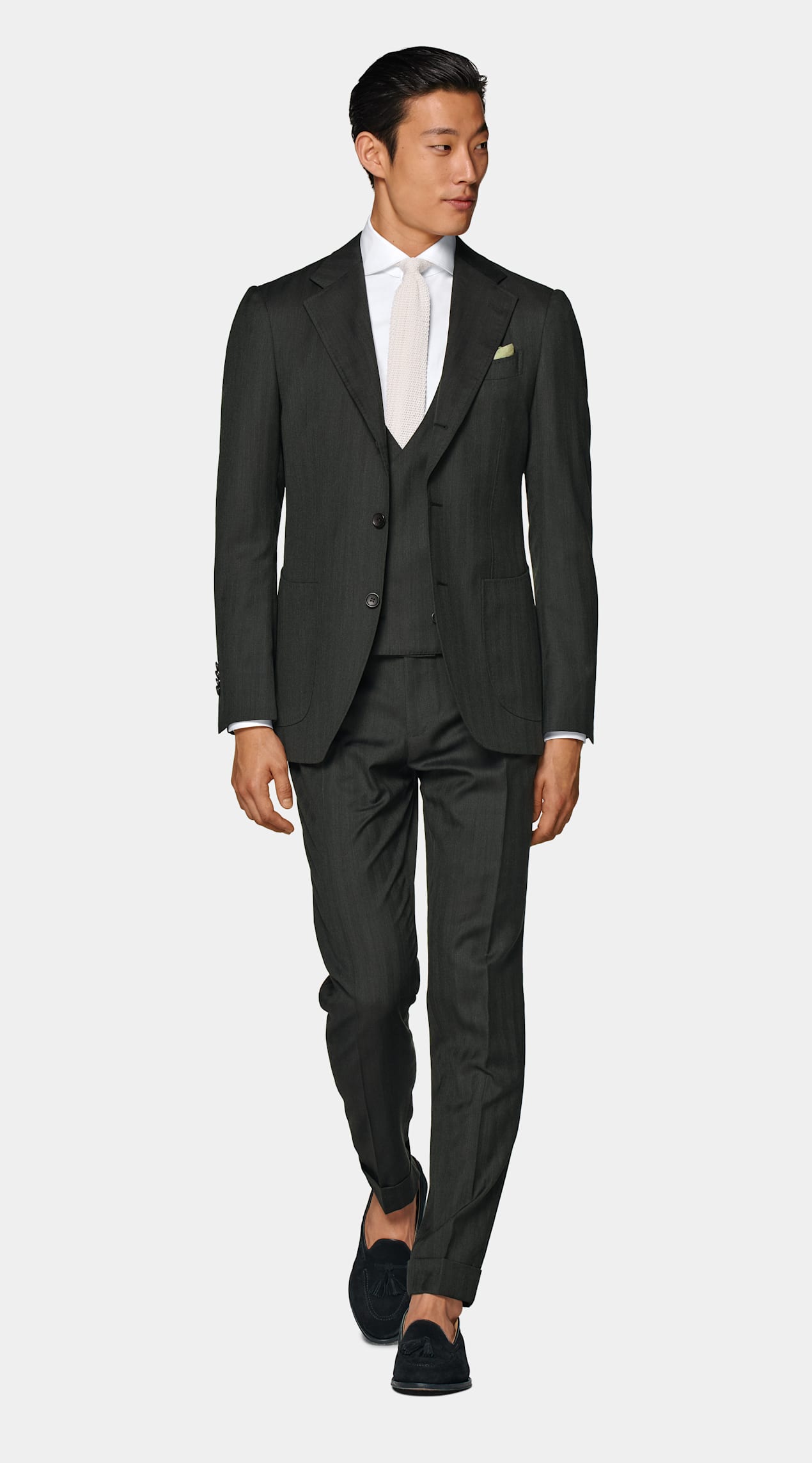Gilet de costume vert foncé