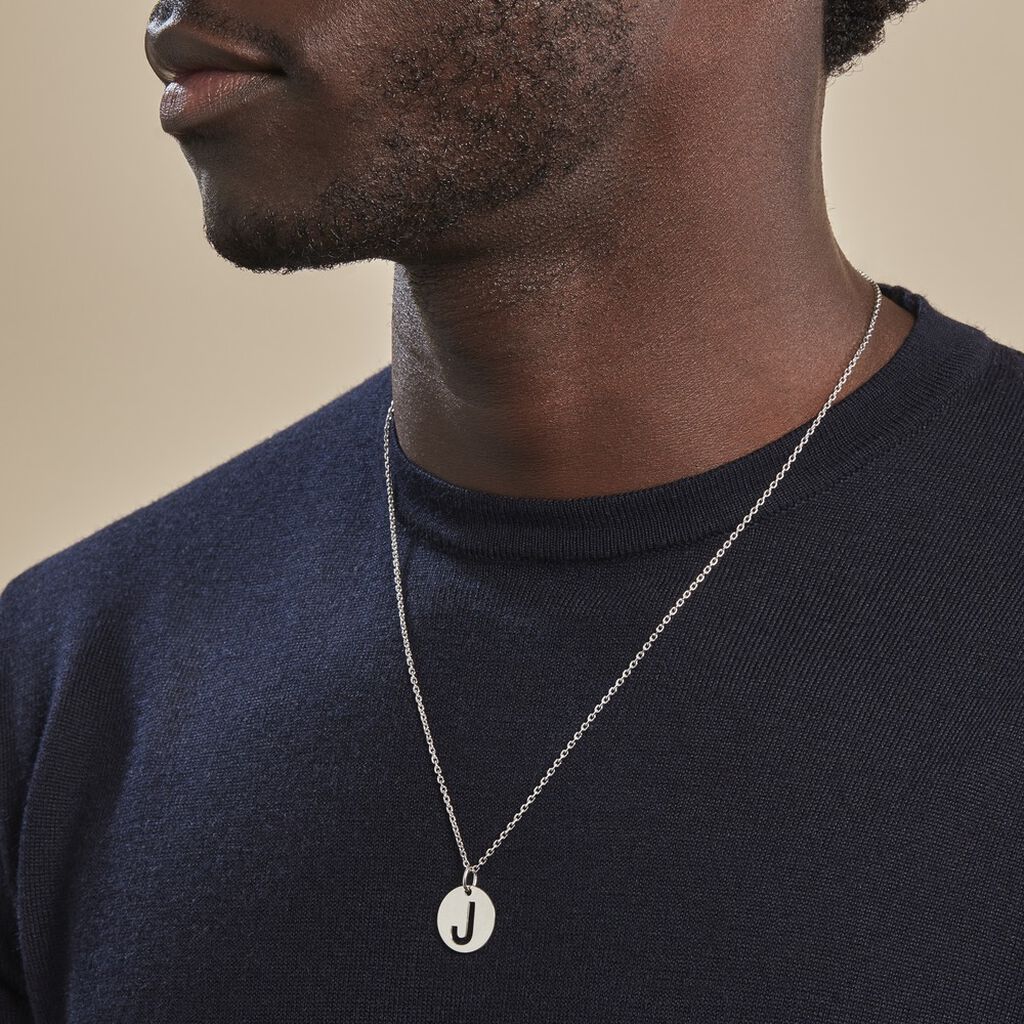 Pendentif Elio J Argent Blanc