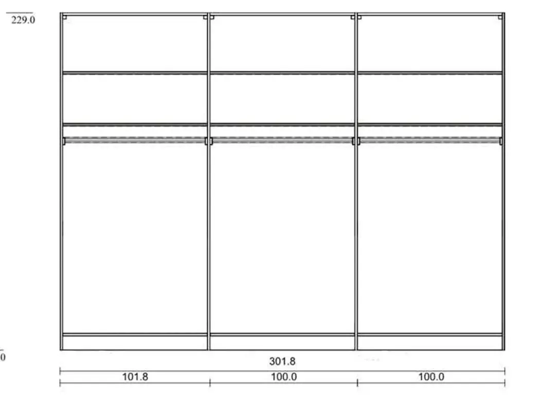 Kleiderschrank Ranura 302 x 229 cm