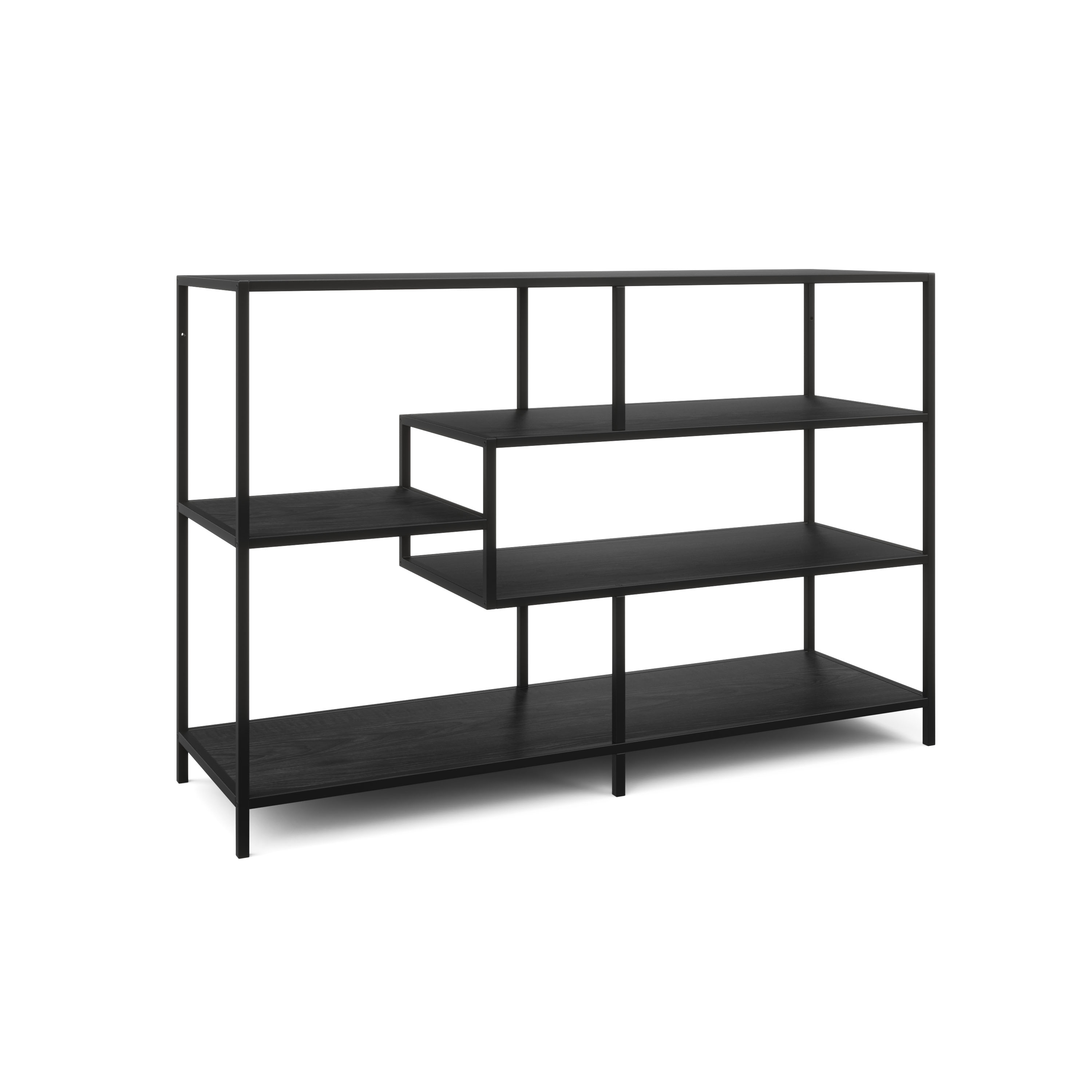 Bücherregal SEAFORD 117 x 78 cm schwarz