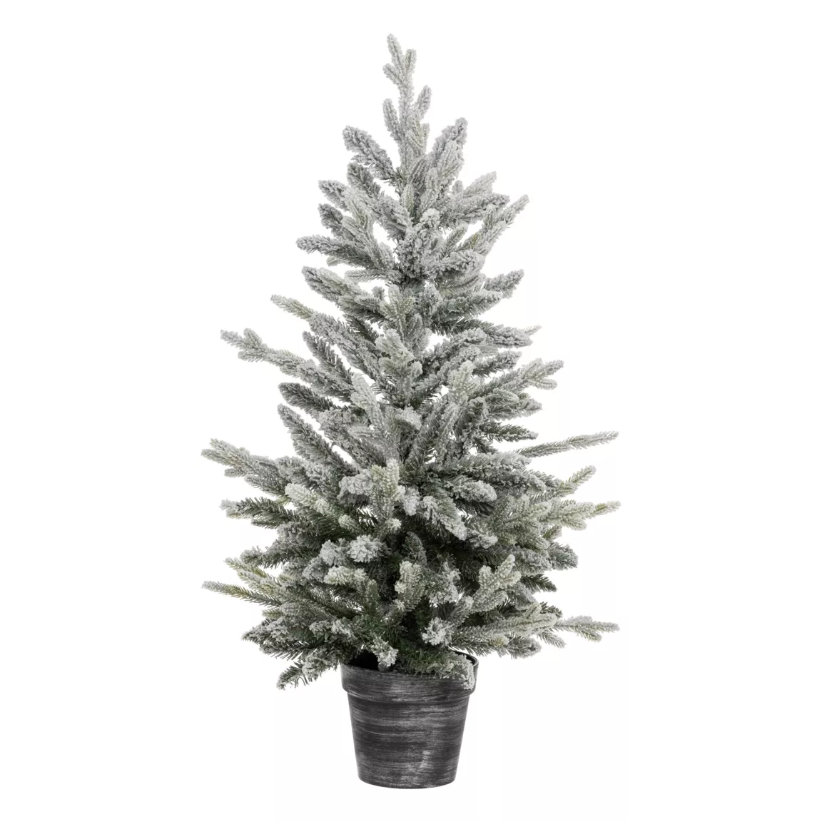 Sapin artificiel de Noël en pot H100 cm Frosty Vert enneigé