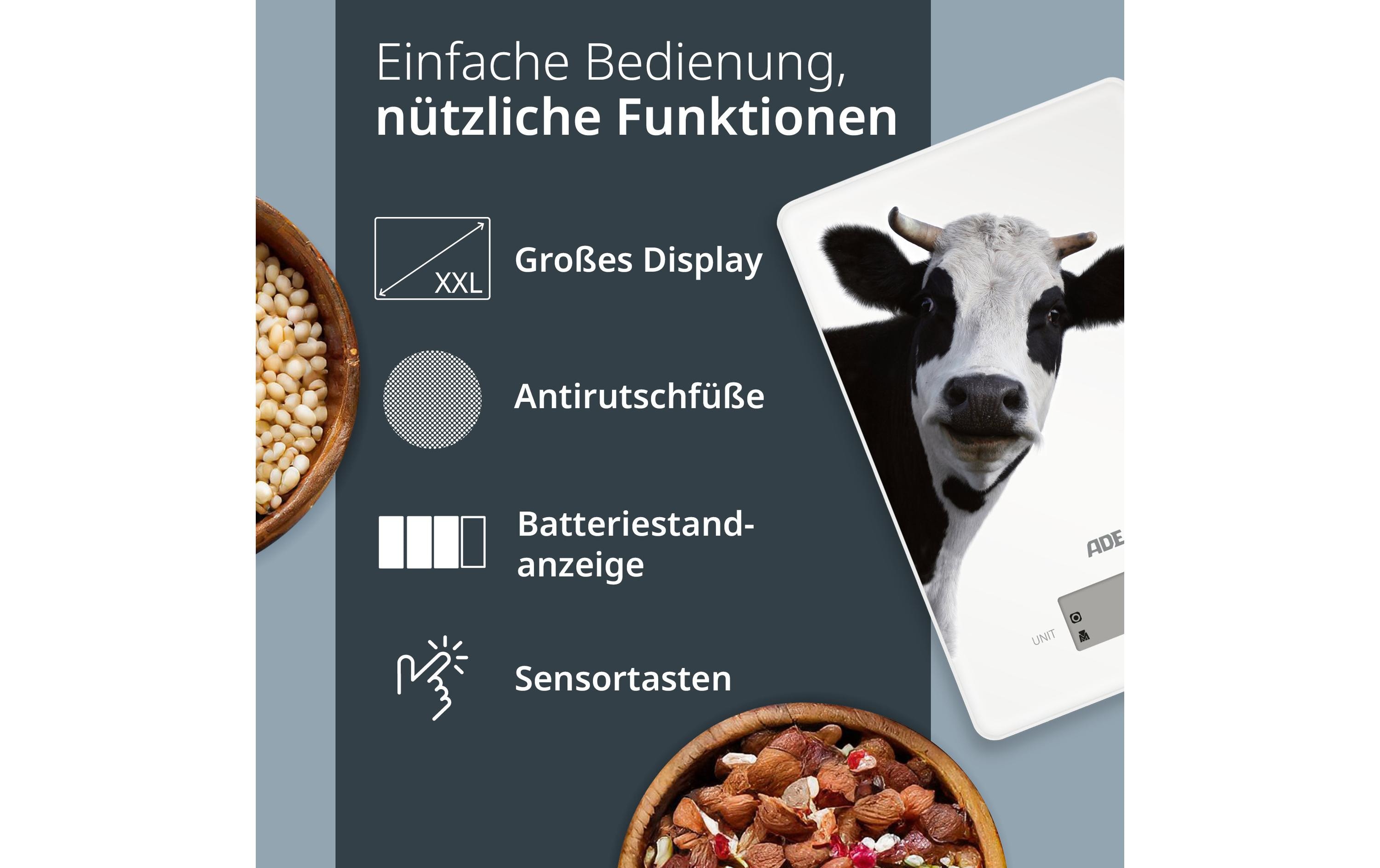 Küchenwaage Inka digital Motivdruck KuhDigitale Küchenwaage Inka