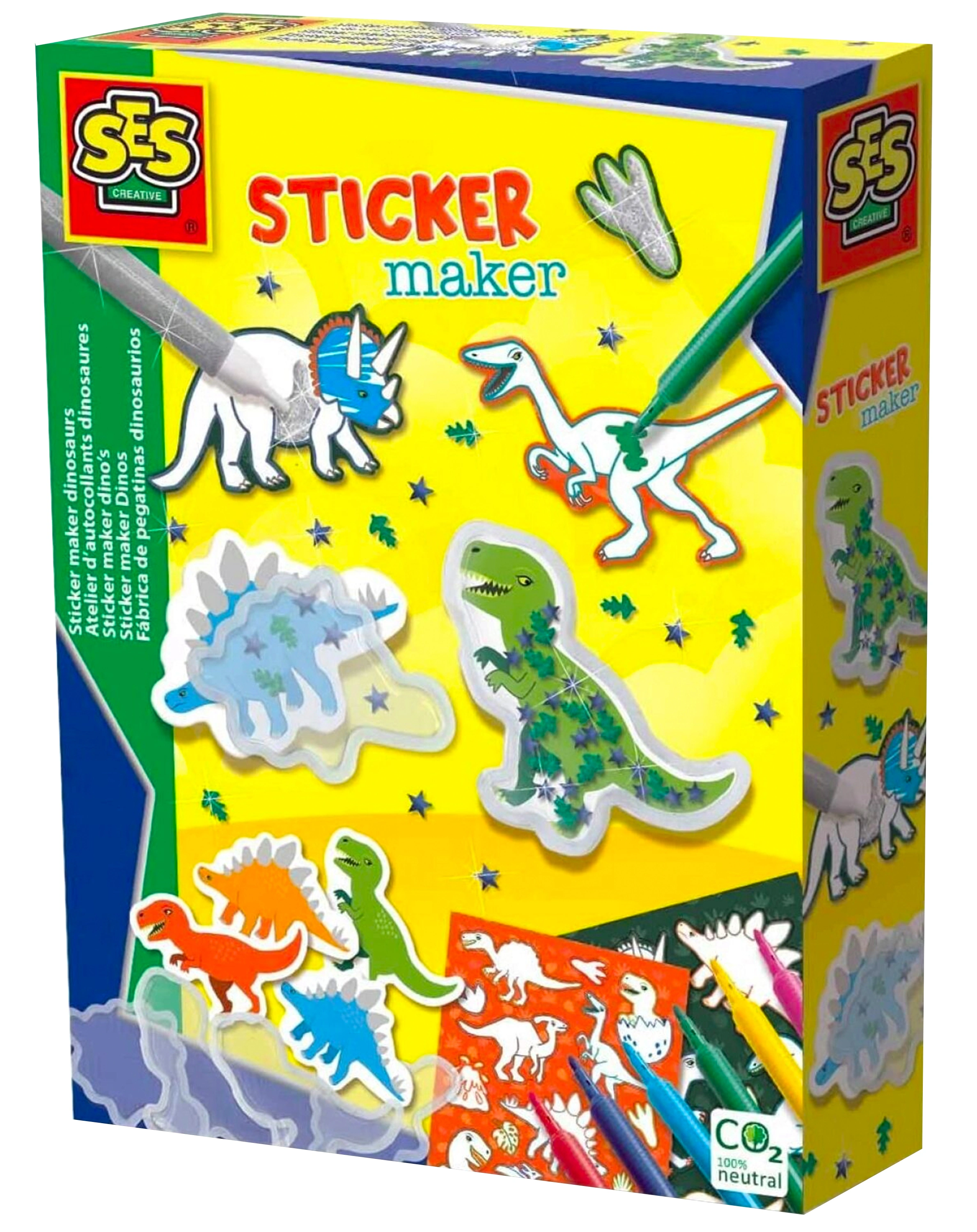 Mal-Set STICKER-MAKER – DINOS in bunt