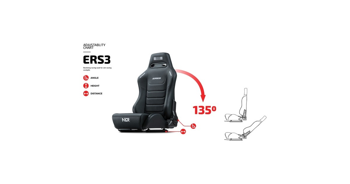 Next Level RacingERS3 Elite Reclining Seat gamestoel  (Zwart)