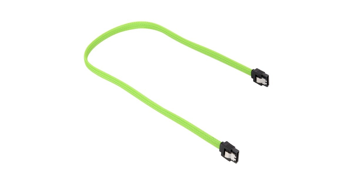 SharkoonSata III sleeve kabel  (Groen, 0,3 meter)