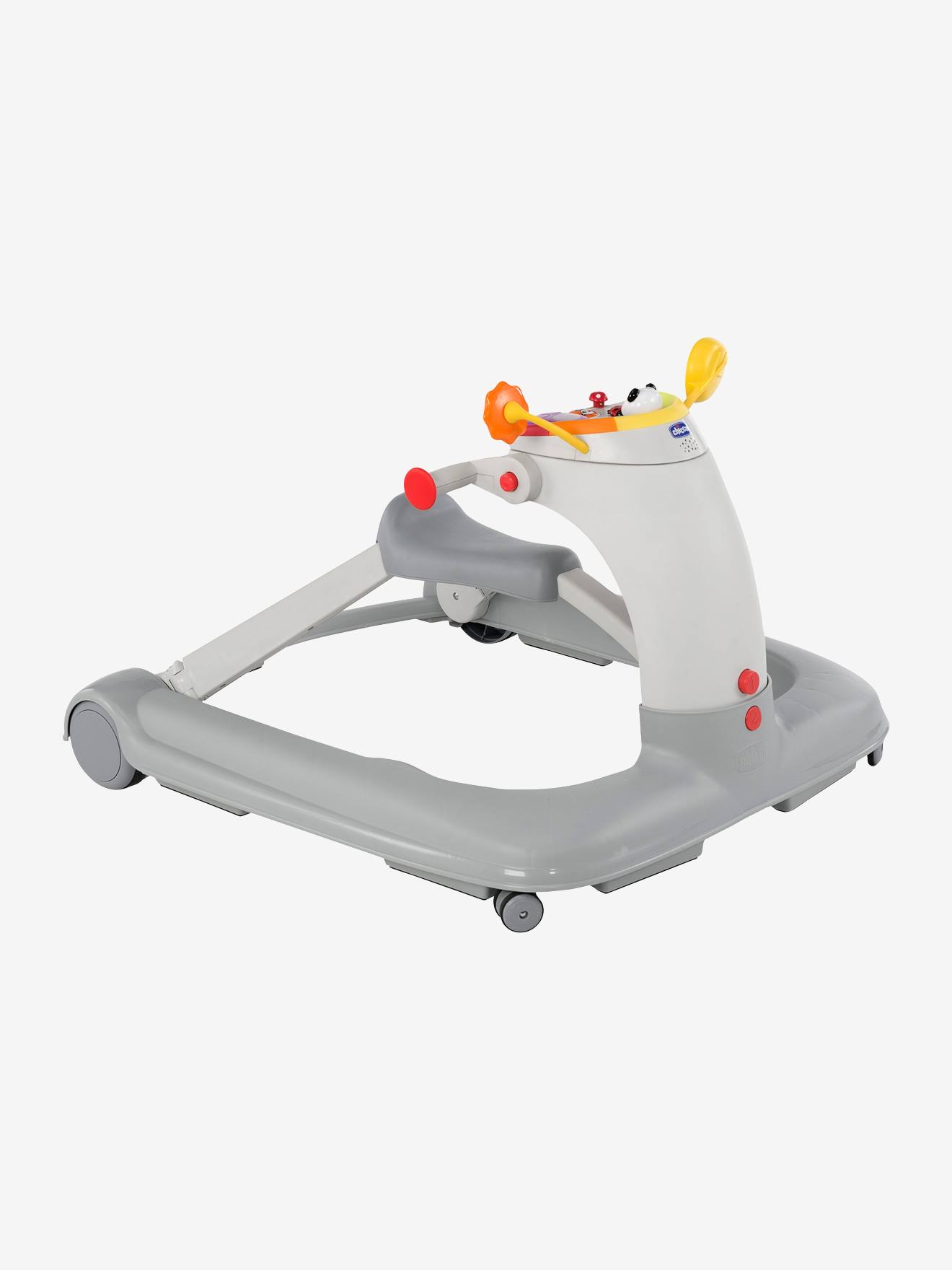 Carrinho de passeio CHICCO 123 cinza claro liso, modelo evolutivo.