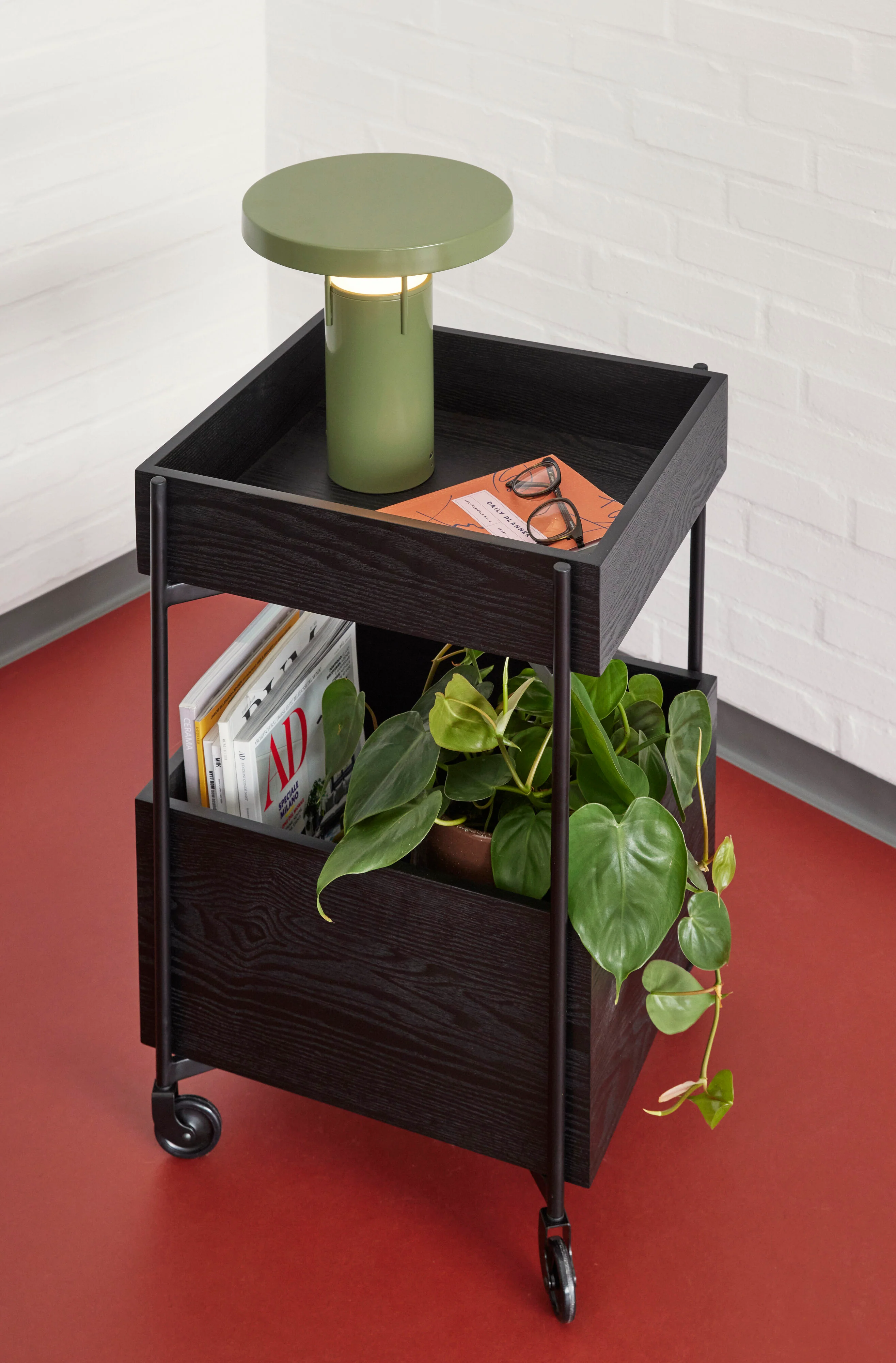 Hübsch  Fresh rullebord, sort - 42x41x68cm