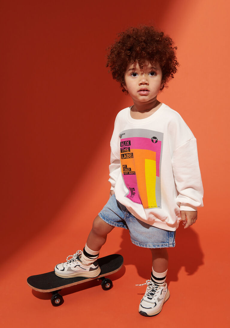 ALIX MINI witte alix mini sweater kids knitted graphic print sweater