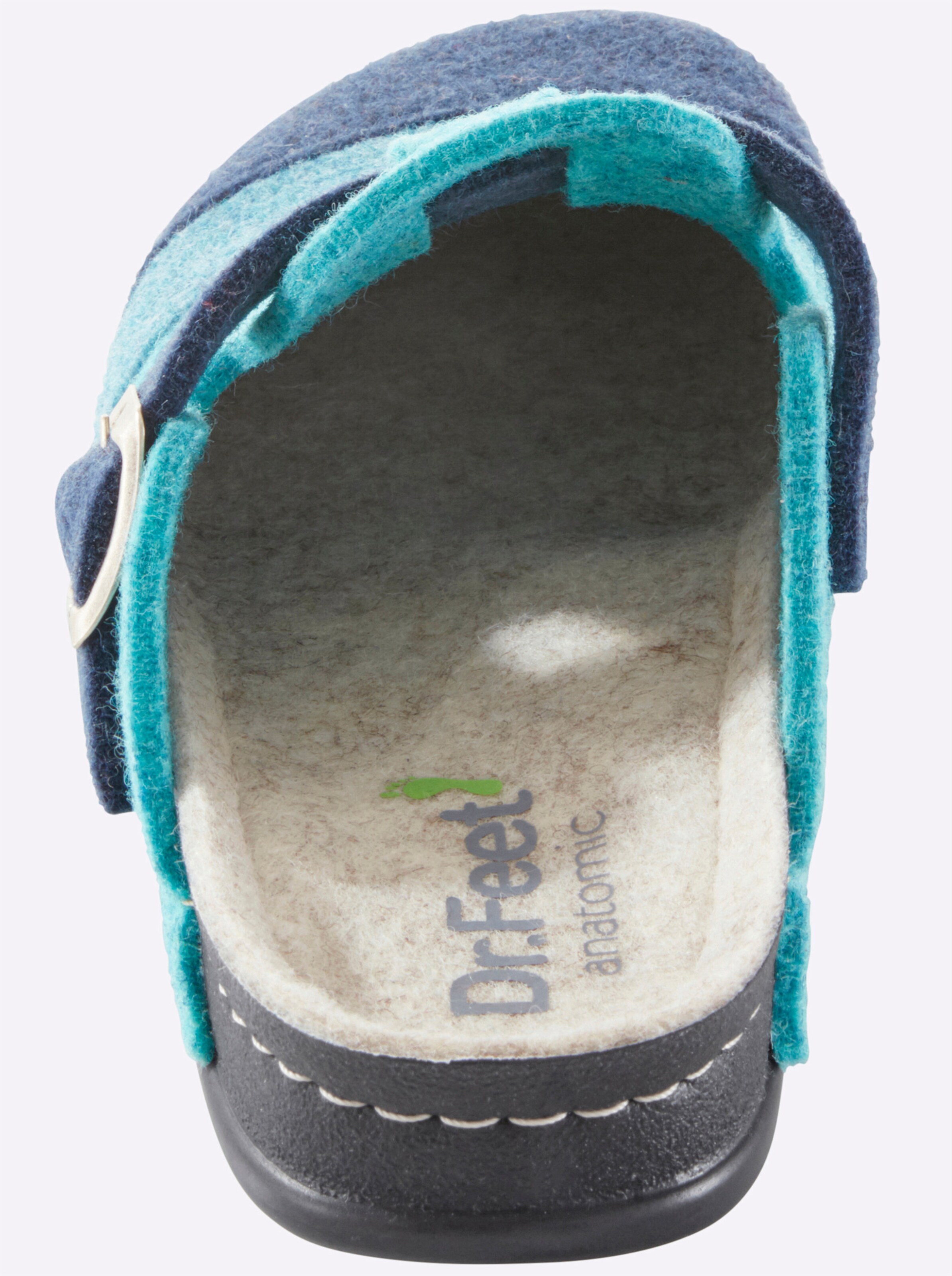 Dr. Feet Hausschuh in blau-gestreift