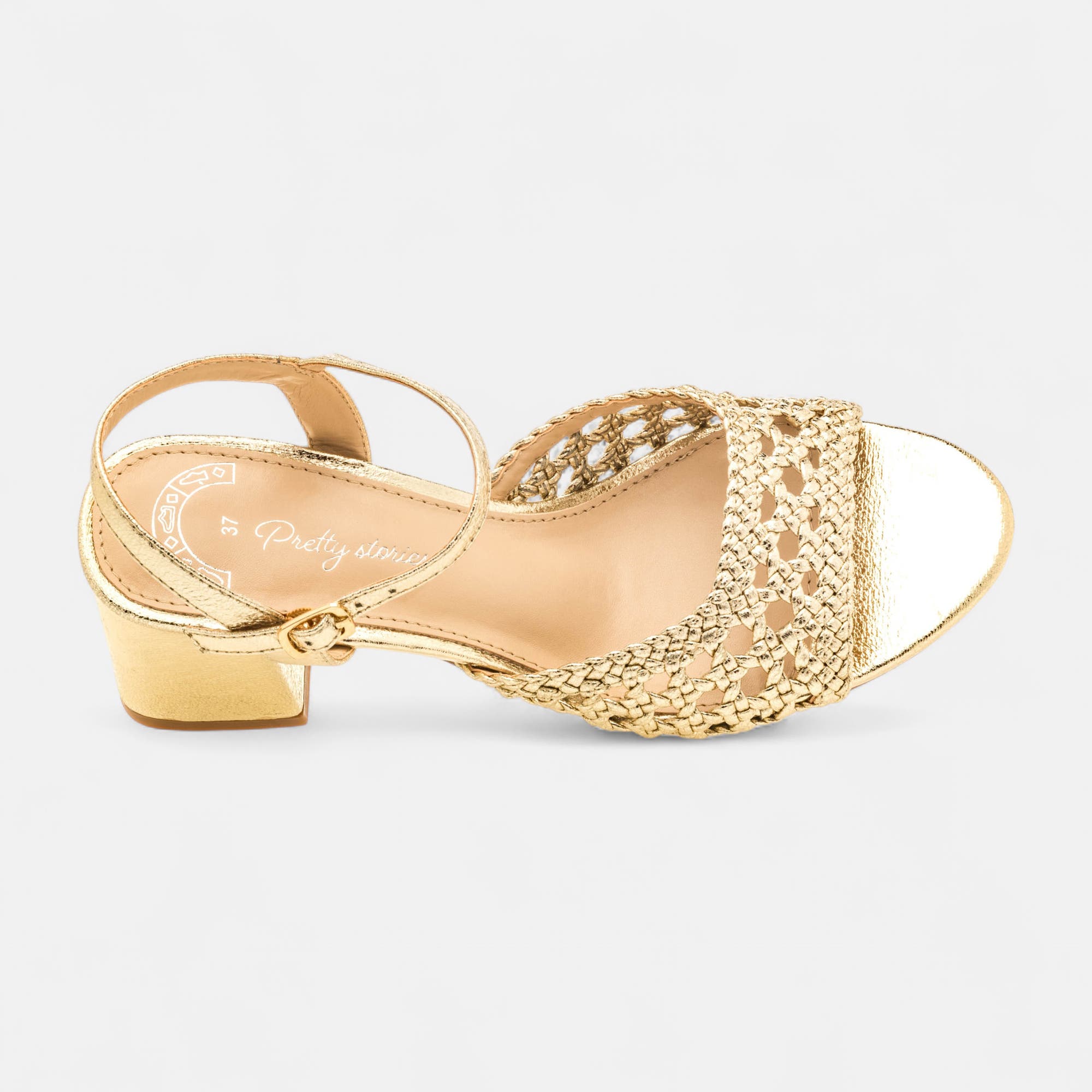 Nu-pieds à talon Femme or