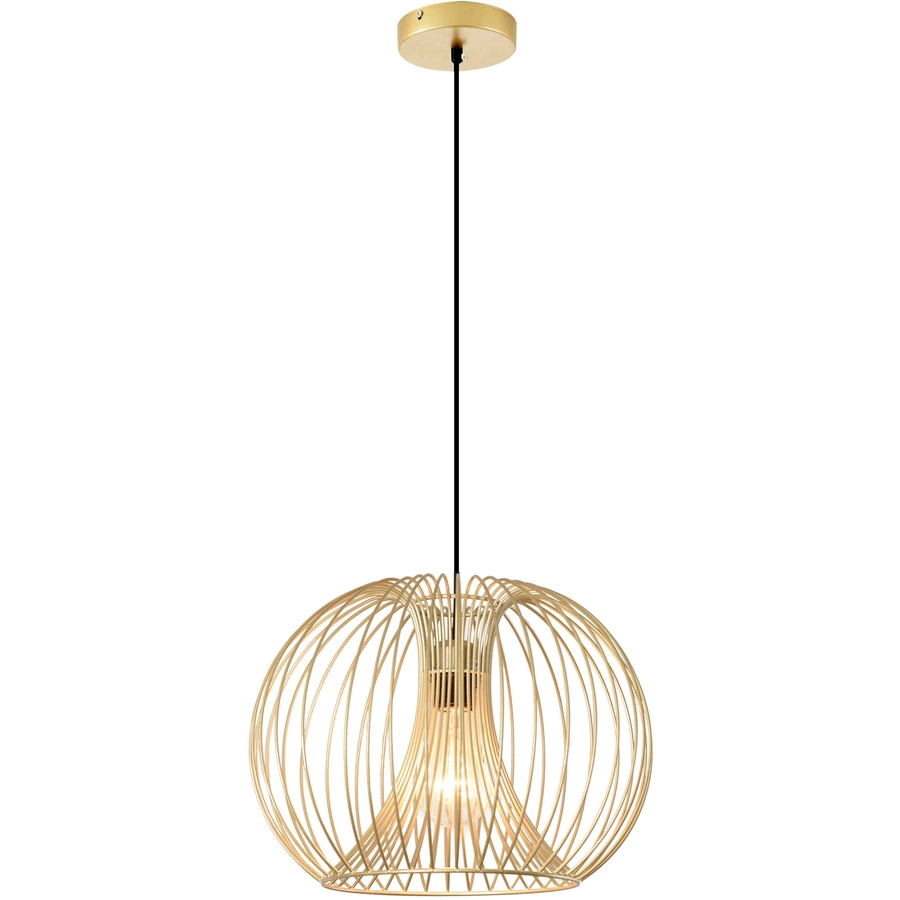 HOMCOM Pendelleuchte mit goldenem gebogenem Stahlrahmen gold