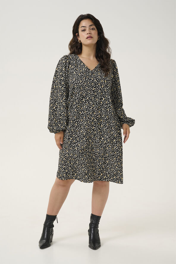 Kaffe Curve KCmalena Dress Black/white/gold print
