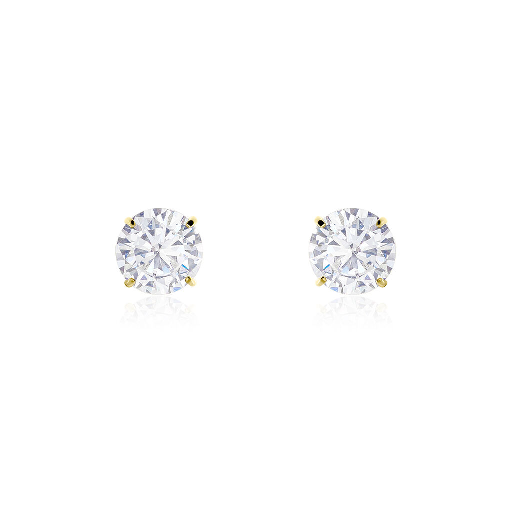 Boucles D'oreilles Puces Or Jaune Katherina Oxyde De Zirconium