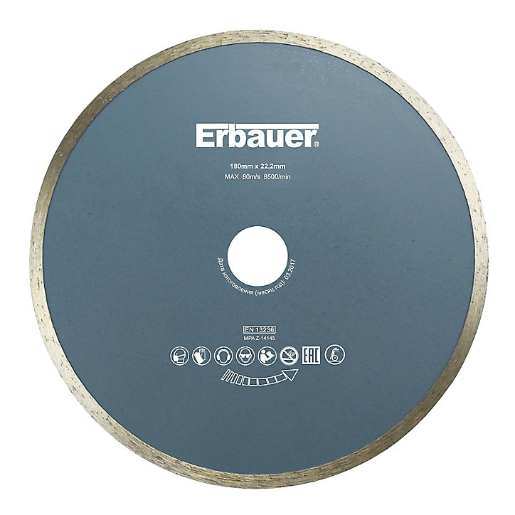 Disque diamant continu carrelage Erbauer 180x22,2 mm