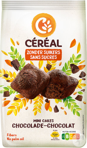 Céréal Mini Cakes Sans Sucres Saveur Chocolat 196g