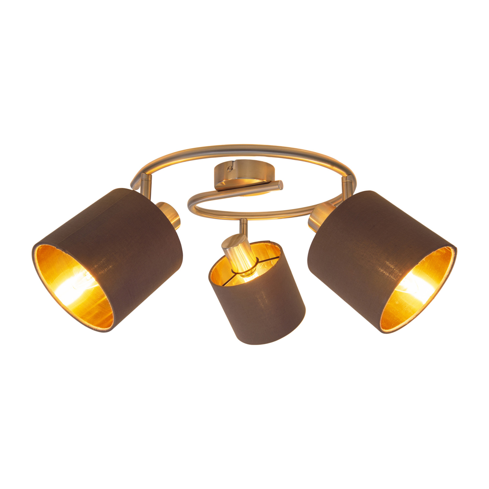 Deckenstrahler MARON - braun-Nickel matt - 3-flammig