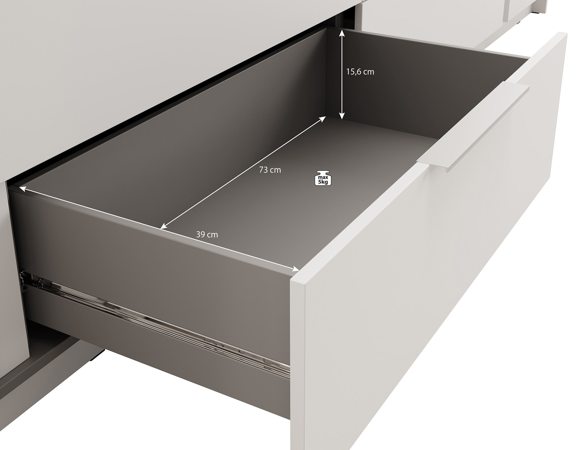 Meubella - Kledingkast Leipzig - Wit - 270 cm